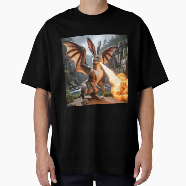 Feuerspeiender Hasendrache #09 Oversized T-Shirt