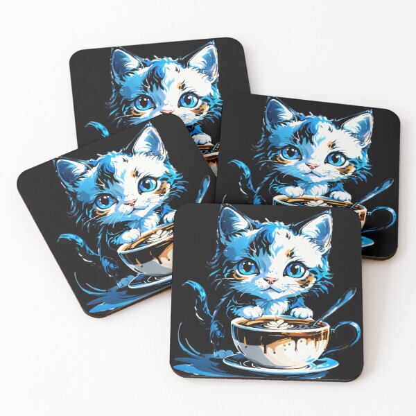 Item preview, Cute Kitten Having Hot Coffee Cat Lover designed and sold by wolfer21.