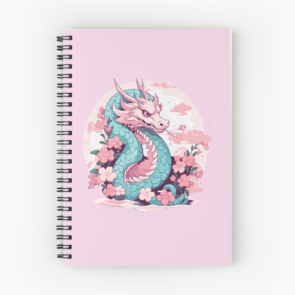 Item preview, Pink Dragon with Flowers designed and sold by SunMoonMilk.