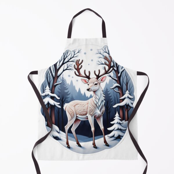 Item preview, cozy winter fantasy white deer designed and sold by aipaint.