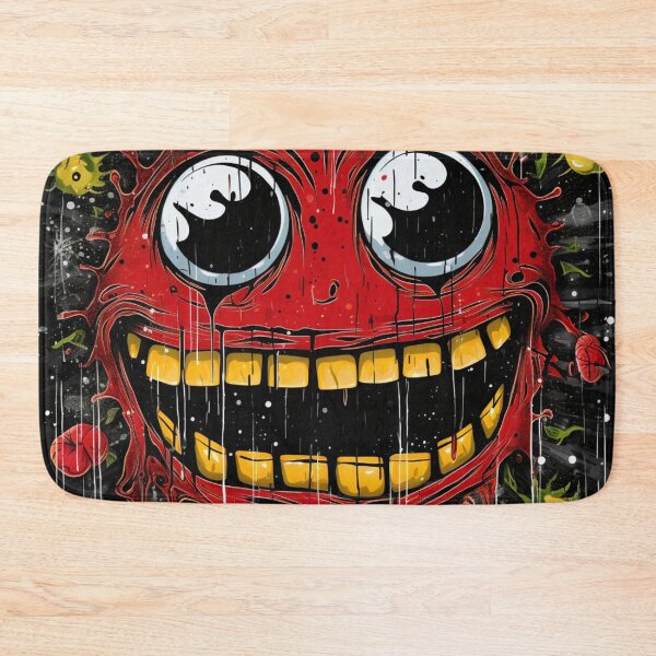 Item preview, Street Art Round Evil Grinning Face Black Red Yellow White designed and sold by G-M-Designs.