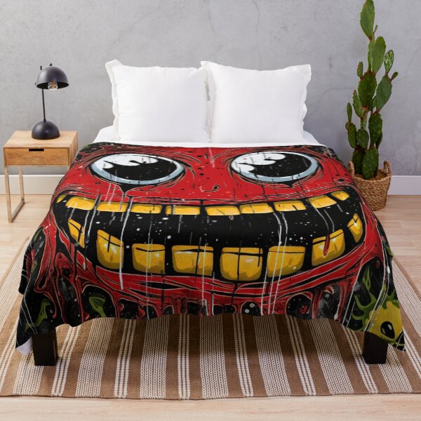 Item preview, Street Art Round Evil Grinning Face Black Red Yellow White designed and sold by G-M-Designs.