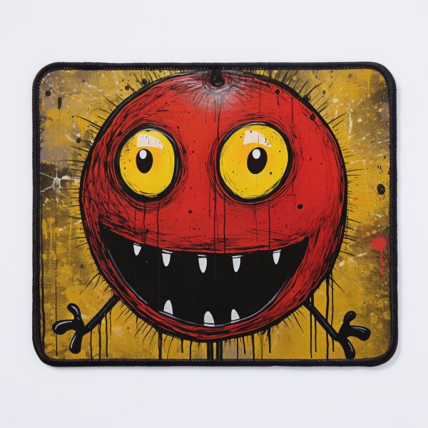 Item preview, Street Art Round grinning fruit face black red yellow white designed and sold by G-M-Designs.