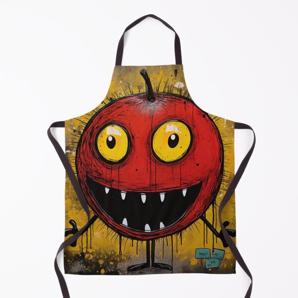 Item preview, Street Art Round grinning fruit face black red yellow white designed and sold by G-M-Designs.