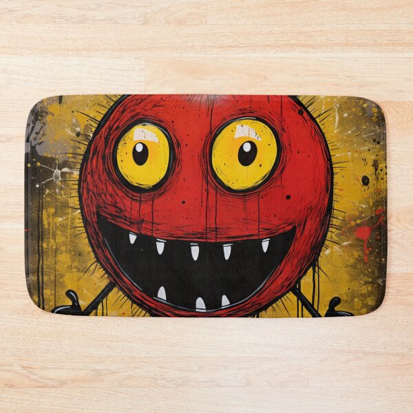 Item preview, Street Art Round grinning fruit face black red yellow white designed and sold by G-M-Designs.
