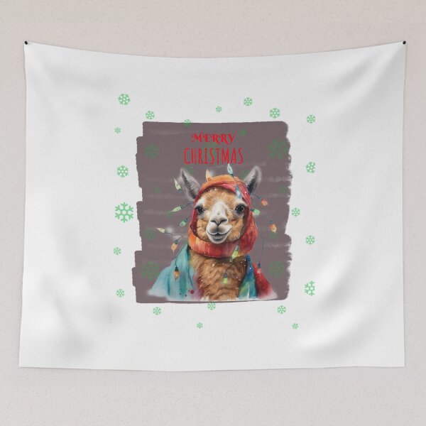 Item preview, Cute Lama in Christmas Tree Lights Festive Mood Xmas Gifts designed and sold by OliveAndSnow.
