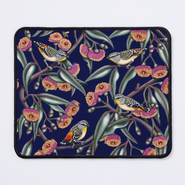 Item preview, Pardalotes in Gum Flowers Repeated Pattern by Australian artist Laural Retz designed and sold by Laural Retz.