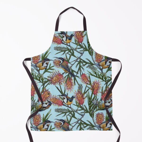 Item preview, Eastern Spinebill in Grevilleas Repeated Pattern by Australian artist Laural Retz designed and sold by Laural Retz.