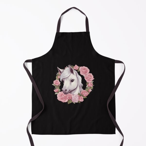 Item preview, White pony in circle with rose  designed and sold by ME-World.