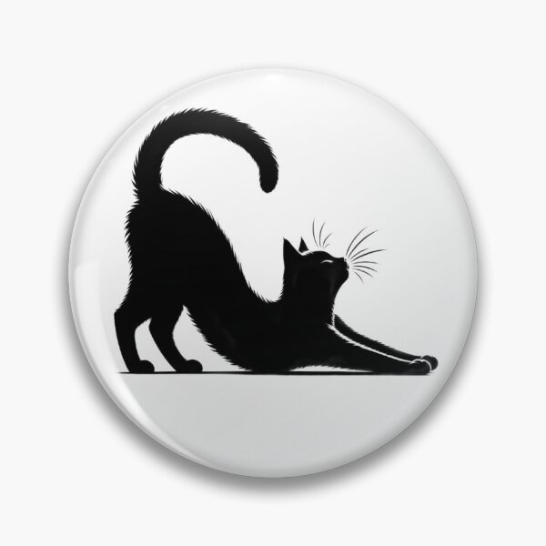 Artikelvorschau, Schwarze streckende Katze mit Schnurrhaaren entworfen und verkauft von MomiDStudio.