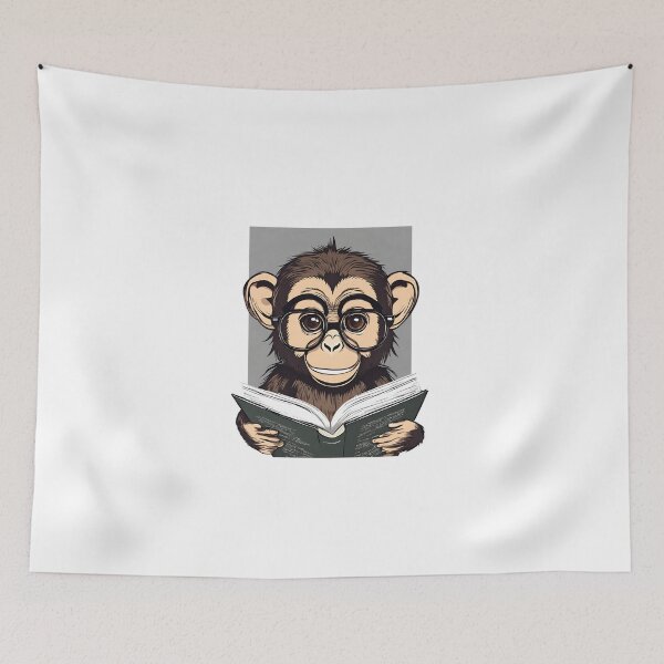 Item preview, monkey reading a book designed and sold by HATIM Belamin.