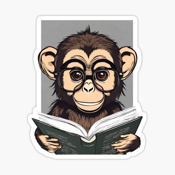 Item preview, monkey reading a book designed and sold by HATIM Belamin.