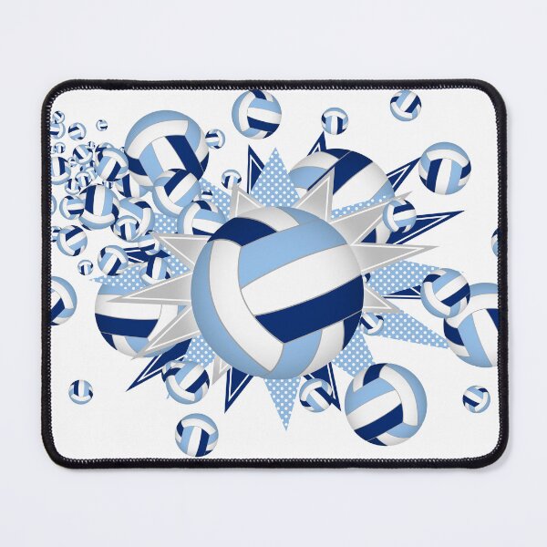 Item preview, Volleyballs & stars light blue dark blue designed and sold by katzdzynes.