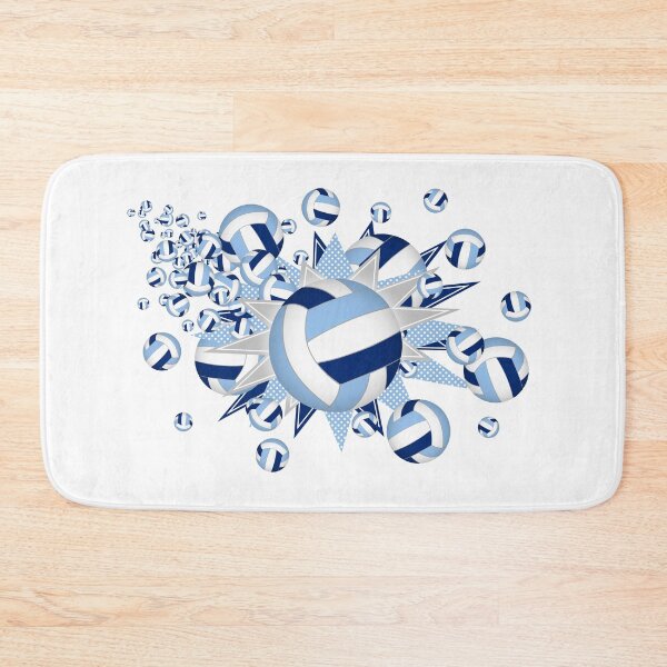 Item preview, Volleyballs & stars light blue dark blue designed and sold by katzdzynes.