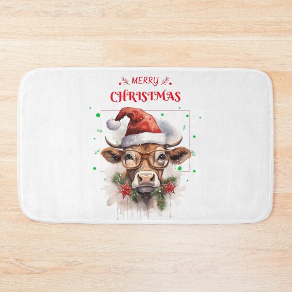 Item preview, Christmas Highland Cow Christmas Cow in Santa Hat  designed and sold by OliveAndSnow.