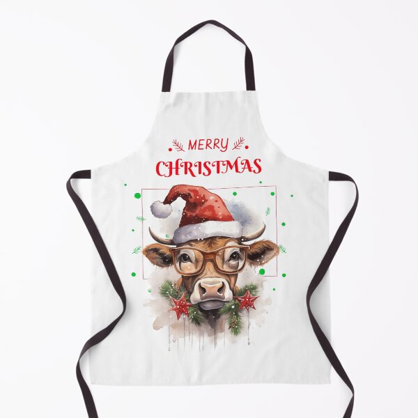Item preview, Christmas Highland Cow Christmas Cow in Santa Hat designed and sold by OliveAndSnow.