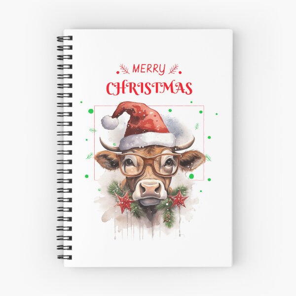 Item preview, Christmas Highland Cow Christmas Cow in Santa Hat  designed and sold by OliveAndSnow.