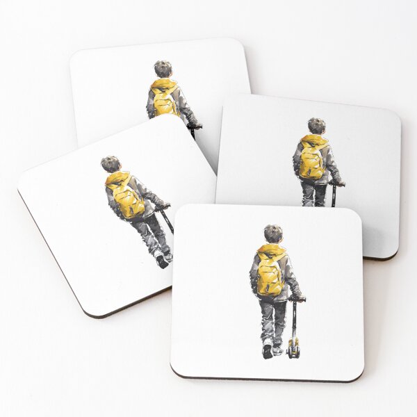 Item preview, A boy with a backpack and an electric scooter designed and sold by Happinessgiver.