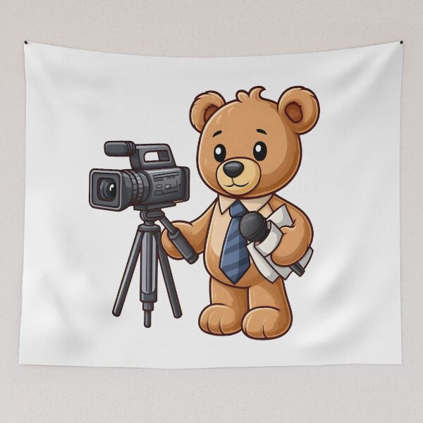 Item preview, Cute Journalist Bear Kawaii designed and sold by TeddybearClub.