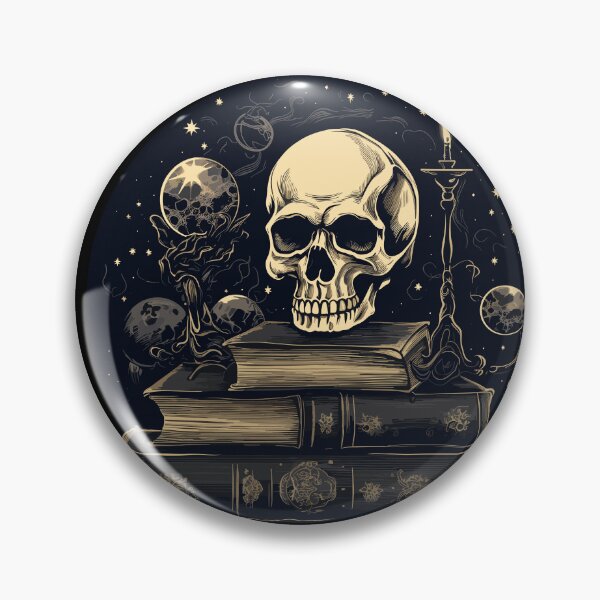 Artikelvorschau, Dark academia skull and books entworfen und verkauft von SunMoonMilk.