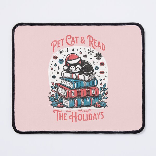 Item preview, Pet Cat and Read All Through The Holidays - Vintage Book Lover's Delight designed and sold by lunaticbear.