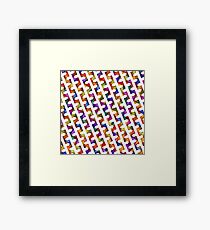 Playful Graphic Diagonal Stripes on Jewel Tone Framed Print