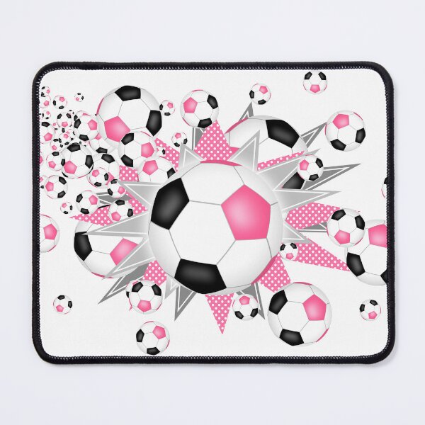 Item preview, pink black soccer balls & stars designed and sold by katzdzynes.