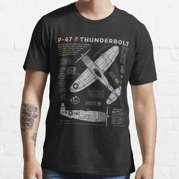 Vista previa del artículo con la obra «Rayo P-47», diseñado y vendido por 909 Apparel®.