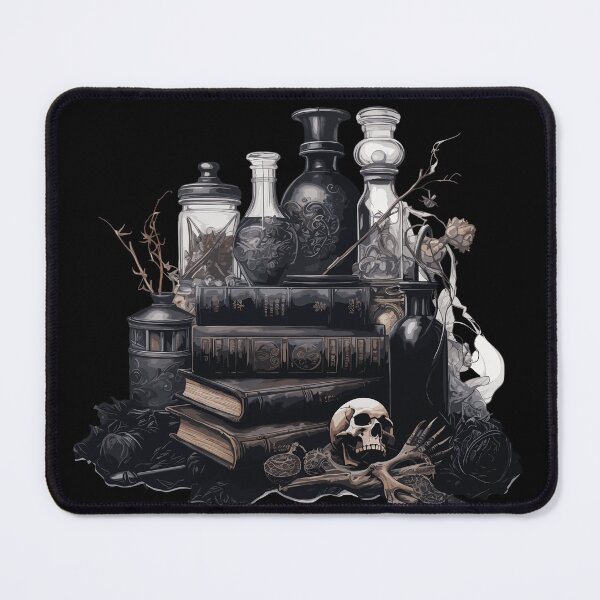 Item preview, Dark academia skull and books and potions designed and sold by SunMoonMilk.