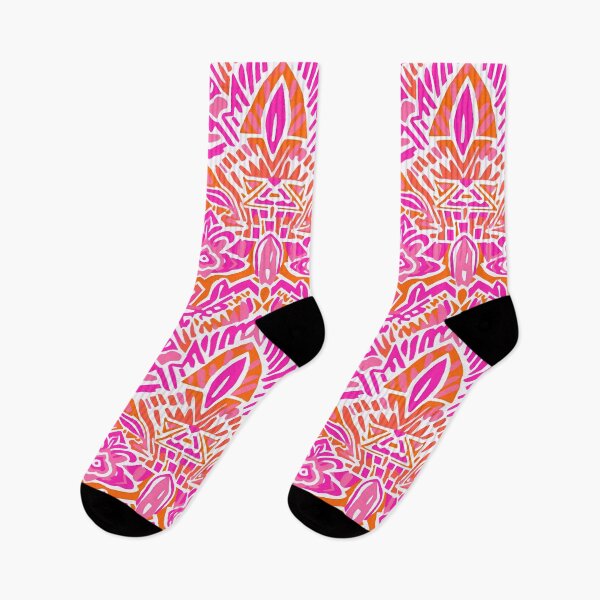Item preview, Preppy oriental pattern with pink and orange elements designed and sold by FK-UK.