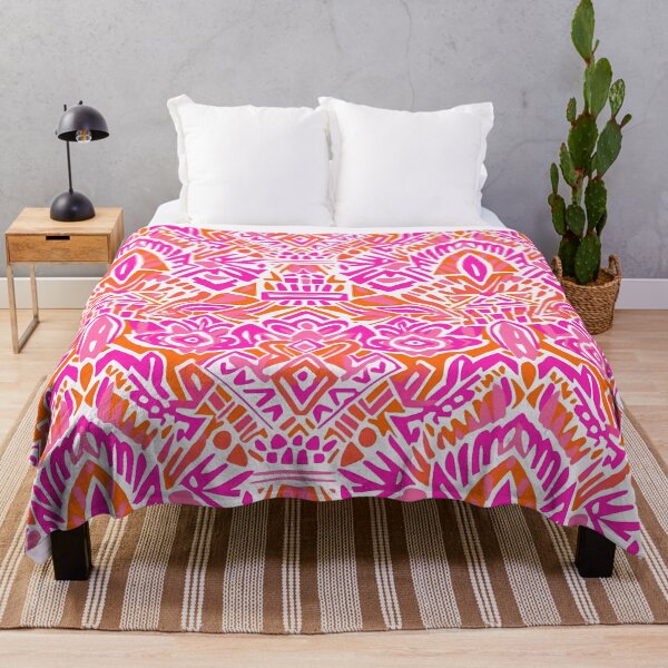 Item preview, Preppy oriental pattern with pink and orange elements designed and sold by FK-UK.