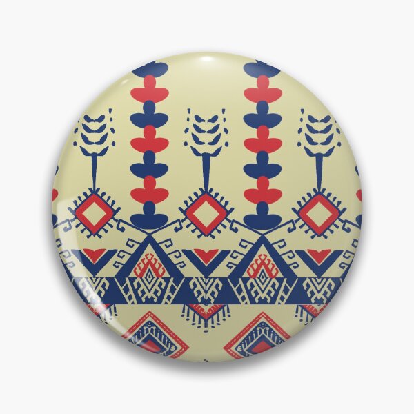 Aperçu de l'œuvre Blue and red pattern stripe  on yellow background for fabric, textile créée et vendue par Aesthetic shapes design.