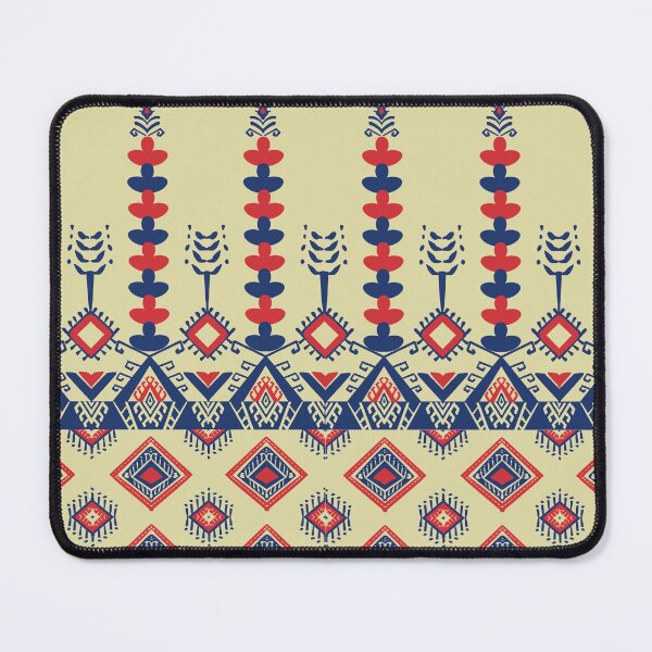 Artikelvorschau, Blue and red pattern stripe  on yellow background for fabric, textile entworfen und verkauft von NarongStocker37.