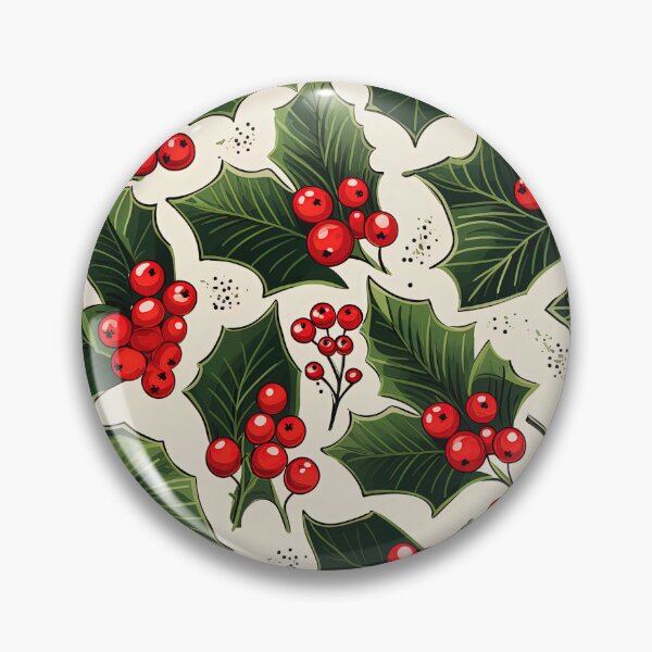 Artikelvorschau, Stechpalmenbeeren-Weihnachtsmuster entworfen und verkauft von Inky-Spiration.