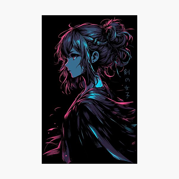 Item preview, Cyberpunk Neon Anime Girl designed and sold by girlswithswords.