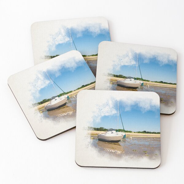 Item preview, Watercolor of boats laying on the beach designed and sold by FotoMahieu.