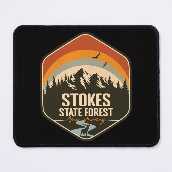 Item preview, Stokes State Forest New Jersey - NJ Vintage Sunset Badge Forest and Wilderness  designed and sold by mountainfad.