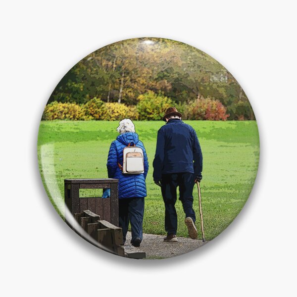 Item preview, Old couple walking on a path in the park designed and sold by santoshputhran.