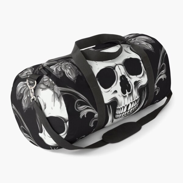 Item preview, Skulls Damask Goth Flowers Pattern designed and sold by GrinGalore.