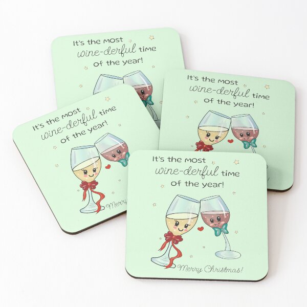 Item preview, Christmas gift to wine lovers - funny Christmas pun joke designed and sold by HajnalkArt.