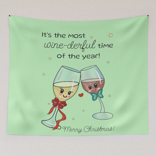 Item preview, Christmas gift to wine lovers - funny Christmas pun joke designed and sold by HajnalkArt.