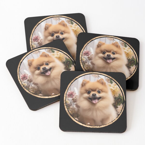 Item preview, Gold circle beige pomeranian dog designed and sold by ME-World.