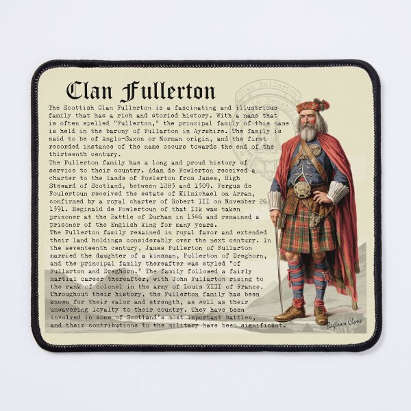 Item preview, Clan Fullerton Scottish History  designed and sold by BagTown Clans.