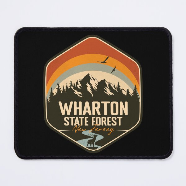 Item preview, Wharton State Forest New Jersey - NJ Vintage Sunset Badge Forest and Wilderness  designed and sold by mountainfad.