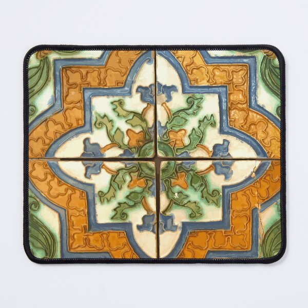 Item preview, 16th Century Spanish Floral Tile Pattern designed and sold by Vicky Brago-Mitchell®.