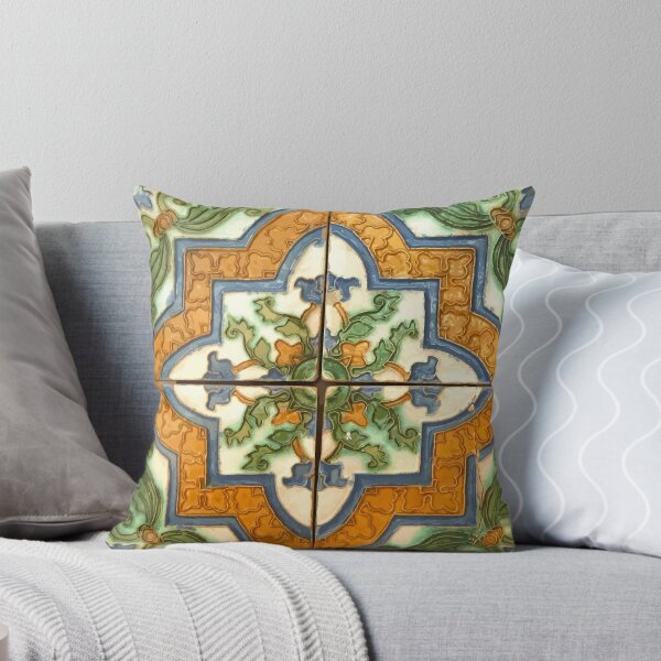 Item preview, 16th Century Spanish Floral Tile Pattern designed and sold by Vicky Brago-Mitchell®.