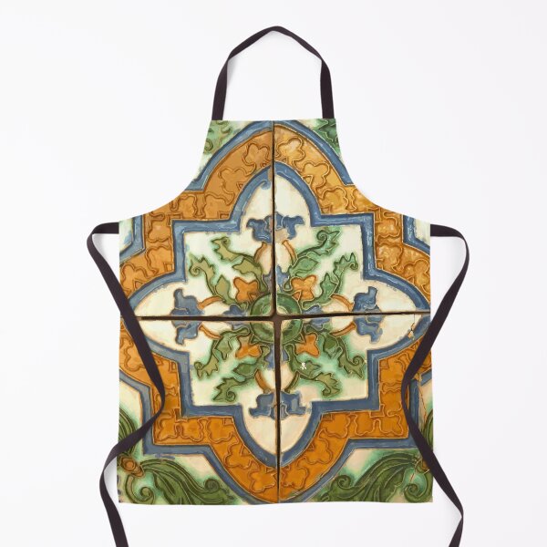 Item preview, 16th Century Spanish Floral Tile Pattern designed and sold by Vicky Brago-Mitchell®.