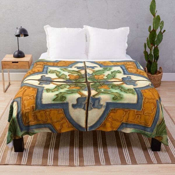 Item preview, 16th Century Spanish Floral Tile Pattern designed and sold by Vicky Brago-Mitchell®.