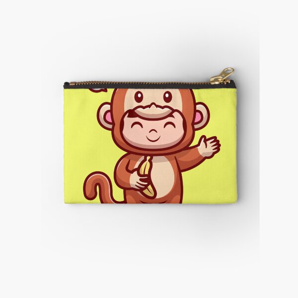 Item preview, Cute Kid Wearing Monkey Costume with Banana Cartoon Vector Icon Illustration designed and sold by hjian8219.