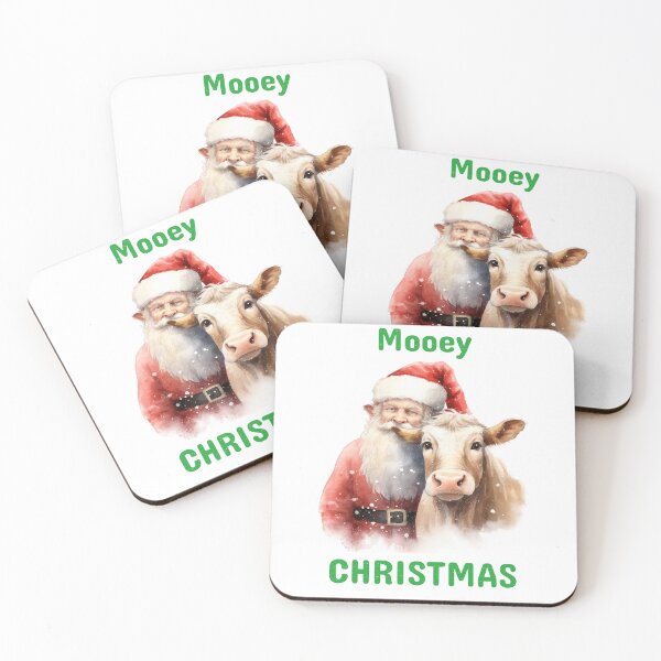 Item preview, Christmas Highland Cow Christmas Cow with The Santa Clause Xmas Cows Festive Mood designed and sold by OliveAndSnow.